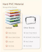 CoiiJoii 6PCS Clear Hard Shell Zipper Case,Portable Cosmetic Bag with Zipper,Kid's Toy Storage Organizer Bins,Hard Plastic Case,Clear Bags for Organizing - size: M-6PCS