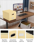 Oterri Storage File Box(New) (Cream-yellow(Leather), 1 pack), AM03118 - color: Cream-yellow(Leather), size: 1 pack