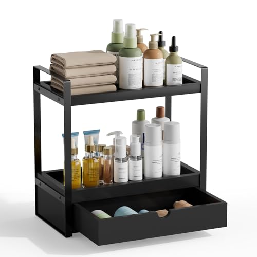Boulphia 2-Tier Bathroom Organizer (Black - New) - color: Black - New