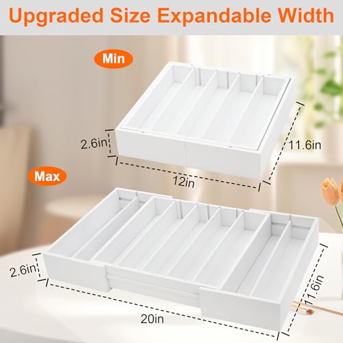 MinBoo Bamboo Drawer Organizer - Expandable K Cup & Pods Holder, Coffee Pod Storage, Tea Organizer, Versatile Kitchen Accessory Organization and Storage,White - color: White