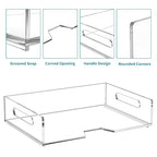 HIIMIEI Acrylic Paper Tray 2 Pack Clear Letter Tray Desk Stackable Organizer for School, Home, Office - Horizontal - style: Horizontal