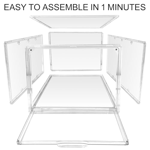 Size 12 Clear Shoe Boxes with Acrylic Magnetic Front Door Plastic Stackable Shoe Organier for Sneaker & Boots Collection, Space-Saving Shoe Storage for Closet Entryway, Bedroom - size: Size 11.5 - 1 Pack