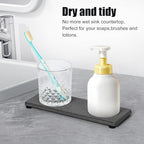 3PCS Stone Drying Tray, Water Absorbing Stone Tray for Sink, Stones Soap Trays, Fast Dry Diatomite Stones Mat,Used for Hand Soaps,Sponge,Toothbrush Holder in Bathroom Counter and Kitchen Sinks - color: 3pcs Dark Gray