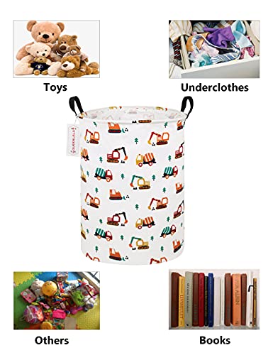 QUEENLALA Large Storage Basket,Laundry Hamper/Bathroom/Home Decor/Collapsible Round Storage Bin,Boys and Girls Hamper/Boxes/Clothing(Round-Excavator) - color: Round-Excavator