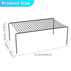 Large(15.7 x 9.4 inch)Black Cabinet Storage Shelf Rack Set of 6, Rustproof Metal Wire Kitchen Counter Organizers and Storage, Spice Organization for Cabinet, Plate, Dish, Pantry, Bathroom, Fridge - size: 6Pack-Black-15.7 x 9.4 inch