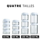 BlenderBottle GoStak Twist n' Lock Storage Jars, 150cc 2-Pak, Red - color: White, size: 150cc (Pack of 2)