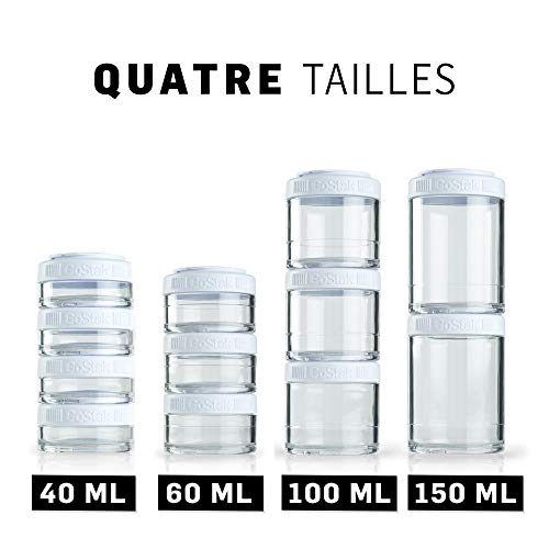 BlenderBottle GoStak Twist n' Lock Storage Jars, 150cc 2-Pak, Red - color: White, size: 150cc (Pack of 2)