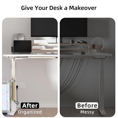YECAYE 157in Cable Management, Cord Organizer,Easy Install Self-Adhesive Cable Organizer,Cord Management, Desk Wire Holder for Office Organization,Child and Pet Proofing, Beige - color: Beige, size: 157in