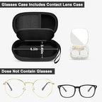 GWCASE Portable 2 in 1 Contact Lens Case and Glasses Case, Traveling Contact Cases Bag Box Holder with Soak Storage Kit Included Built-in Mirror, Tweezer, Lens Solution Bottle and Hand Strap-Black - color: Black