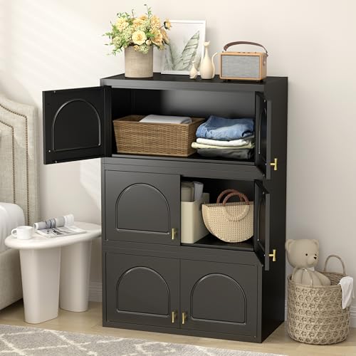UNICOLY 15" Wall Mounted Storage Cabinet, Small Armoire Wardrobe Closet, Small Hanging Cabinet for Bedroom School, Employee, Gym, Armarios De Ropa para Dormitorio, Assembly Required, Black - color: Black, size: 15.74 Inch arched-J with 0 Drawers