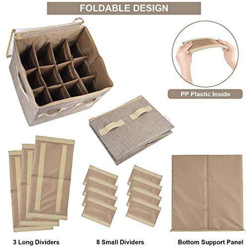 Moteph Shoe Organizer for Closet - Shoe Storage Organizer for Closet Organization with Clear Cover & Adjustable Dividers, Shoe Rack & Basket - (Light Brown, Small - 12 Pairs) - color: Light Brown, size: Small - 12 Pairs
