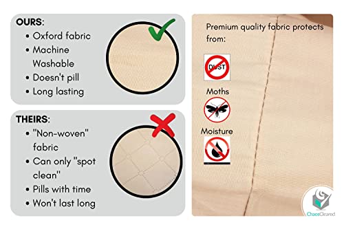 Comforter Storage Bag - Folding Organizer bag for King/Queen Comforters, Pillows, Blankets, Bedding/Quilt, Blanket, Duvet, Mothproof Space Saver; Large Collapsible Organizers, 24"x14"x11" - color: Comforter Bag Beige