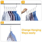 HOUSE DAY Space Saving Hangers for Clothes 6 Pack, Heavy Duty Hanger Organizer | 30 Lbs Capacity |, Metal Magic Hanger, Sturdy Multi Hangers, Closet Space Saver Closet Organizers and Storage - size: 6 Pack