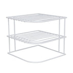 Home Basics 3-Tier Kitchen Corner Counter Shelf and Cabinet Organizer Heavy Duty Wire Shelf in White