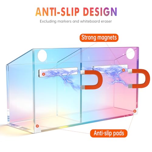 BEYGORM Magnetic Dry Erase Marker Holder for Whiteboard,Non-slip Acrylic Magnet Pen Holder for Fridge Refrigerator,Locker Organizer for Work,Locker Accessories,Pencil Cup for Desk(Colorful) - color: Colorful