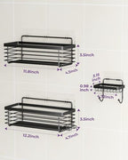 ODesign Shower Caddy 3 Pack SUS304 Stainless Steel-No Drilling-Shower Bathroom Shelves Rack,Rustproof Wall Mounted,Adhesive Shower Shelf Basket Organizer-Black - color: Black