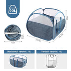 Collapsible Laundry Baskets, Tear Proof Pop Up Laundry Hamper with Large Capacity, Sturdy Foldable Laundry Basket, Easy to Carry Laundry Hamper for Home, Laundry Room, Bedroom, Dorm, Travel Blue - style: Square Blue