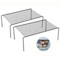 Large(15.7 x 9.4 inch)Black Cabinet Storage Shelf Rack Set of 2, Rustproof Metal Wire Kitchen Counter Organizers and Storage, Spice Organization for Cabinet, Plate, Dish, Pantry, Bathroom, Fridge - size: 2Pack-Black-15.7 x 9.4 inch