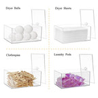 zoocatia Farmhouse Laundry Dryer Sheet Holder Clear Detergent Pods Container Dryer Balls Dispenser with Lid, Organization and Storage Box for Laundry Room, Bedroom, Desk - color: Clear