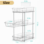 incostar 3 Tier Under Sink Organizer, Pull-Out Storage Organizer with Dividers, Ideal for Organizing Cupboard,Bathroom Vanities,Cabinet, Slide-Out Clear Storage (2 Pack 3 Tier) - style: 2 Pack 3 Tier