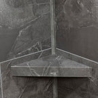 Palisade Vinyl Waterproof Corner Shower Shelf in Cracked Slate/Urban Quarry - color: Cracked Slate/Urban Quarry