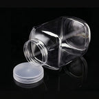 ZOOFOX 2 Pack Clear Plastic Jars, 1.5 Gallon Square Storage Containers with Screw-On Lids, Refillable Empty Jars for Kitchen & Household Storage of Dry Goods, Peanut, Candy, Airtight