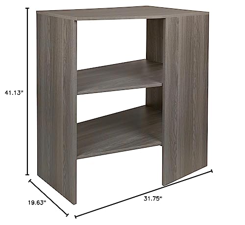 ClosetMaid SuiteSymphony Wood Corner Shelf Unit, 2 Shelves, Adjustable, Stacking, for Storage, Closet, Clothes, Shoes, Décor, Graphite Grey - color: Graphite Grey