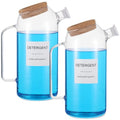 2 Sets Liquid Laundry Detergent Dispenser with Lables, 60oz Glass Laundry Detergent Dispenser, Ideal for Laundry Room Organization and Storage, for Bleach, Fabric Softener, Laundry Soap Dispensers