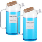 2 Sets Liquid Laundry Detergent Dispenser with Lables, 60oz Glass Laundry Detergent Dispenser, Ideal for Laundry Room Organization and Storage, for Bleach, Fabric Softener, Laundry Soap Dispensers