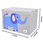 CLCROBD Foldable Large Kids Toy Chest with Flip-Top Lid, Collapsible Fabric Animal Toy Storage Organizer/Bin/Box/Basket/Trunk for Toddler, Children and Baby Nursery (Elephant) - color: Elephant