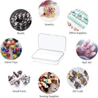 MFDSJ 24 Pcs Mini Plastic Storage Containers Box with Lid, 3.5x2.4 Inches Clear Rectangle Box for Collecting Small Items, Beads, Game Pieces, Business Cards, Crafts Accessories