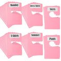 32 Pack White Clothing Rack Size Dividers Plus 75 Labels (1 Inch) and 30 Large Blank Labels, Large Rectangular Clothing Closet Dividers (Pink) - color: Pink, size: 32 PACK