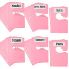 32 Pack White Clothing Rack Size Dividers Plus 75 Labels (1 Inch) and 30 Large Blank Labels, Large Rectangular Clothing Closet Dividers (Pink) - color: Pink, size: 32 PACK