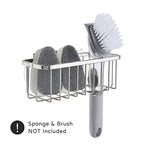 SunnyPoint NeverRust Deluxe Kitchen & Bathroom Sink Sponge Holder Organizer with Adhesive Mount - Additional Suction Cup Included – Sponge & Brush NOT Included – 7.4 x 3.3 x 2.75 Inch - color: Brush