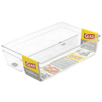 Glad Plastic Drawer Storage Tray – Heavy Duty Organizer Bin for Home, Kitchen, Bath, Bedroom, Office | Non-Slip Feet, 2-Compartment, Clear - size: 2-Compartment (Pack of 1)