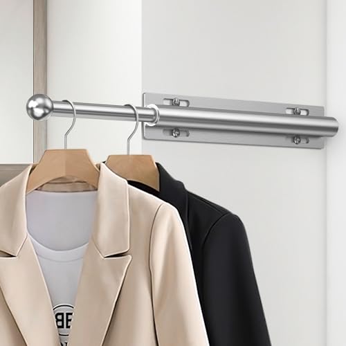 Supforce Valet Rod for Closet Pull Out, Retractable Slide Out Valet Rod Closet Organization, 12" Aluminum Valet Clothing Hanger Rods Perfect for Suits, Freshly Pressed Clothes, White - color: White, size: 12IN