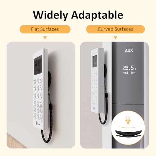 Magnetic Remote Control Holder with Security Cable Self-Adhesive Wall Mount, 3 Pack Silicone Organizer Retractable Anti-Loss Storage Wall Holder for TV, Fan and Air Conditioner Remote Control Black - color: 3 Black, size: Square