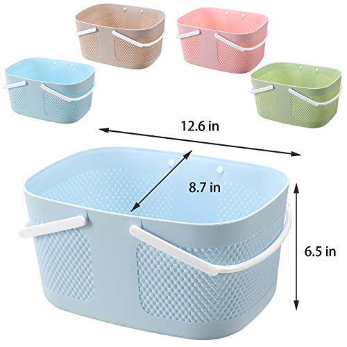 Shower Caddy Basket, Portable Large Capacity Thickened Plastic Organizer Storage Tote with Handles Drainage Toiletry Bag Bin for Bathroom, College Dorm Room Essentials, Kitchen, Camp, Gym, Blue - color: Blue
