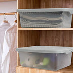 14 Quart Plastic Storage Box, Clear Storage Bin with Lid, 2 Packs - color: Grey