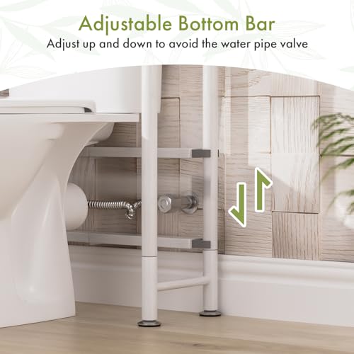 AmazerBath Over The Toilet Storage Bamboo, Bathroom Over Toilet Organizer Rack, 3-Tier Over Toilet Shelf, Space Saver, White - style: White-3-tier