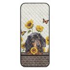 Dachshund Sunflower Butterfly Print Sofa Arm Slipcover Recliner Arm Covers with Organizer Pockets 44x20 inch Chair arm Cover Anti-Slip Furniture Protectors - color: Dachshund Sunflower Butterfly