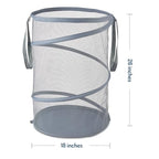 Seiritex Mesh Popup Laundry Hamper 115L Collapsible Laundry Basket Extra Large Capacity Foldable Clothing Storage Basket with Handles 26 H x 18 W x 18 L (Gray) - color: Gray-1