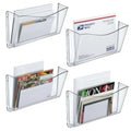 Azar Displays 250025 Clear Plastic Wall Mount File Holder with Hanging Hardware (4-Pack) - color: CLEAR, style: Screw Mount