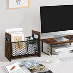 YINMIT Magazine Holder, Magazine Rack for Desktop and Home Office, Farmhouse File Storage Basket for Letters, Magazines, Books, Newspapers (Small) - size: Small