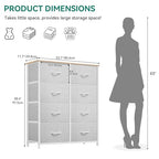 YITAHOME Dresser for Bedroom, Fabric 8 Drawers, Tall Dresser with Fabric Bins, Storage Tower Unit, Chest of Drawers for Living Room, Hallway, Closets - color: Light Grey-white Handle(new 2025)