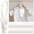 Honeydak 60 Pack Multi-Purpose Laundry Hooks Hanging Clips Bulk with Plastic Rope Hanger Clips for Baby Clothes Closet Organizer for Pants Hat Sock Boot Bra Towel Bathroom Wardrobe Kitchen, White - color: White