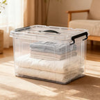 72 QT 4-Pack Heavy-Duty Stackable Clear Storage Bins with Lids - Premium Clear Plastic Organizing Containers for Home, Office, BPA-Free, Pull Handles and Secure Latches - style: 72 QT 4-Pack
