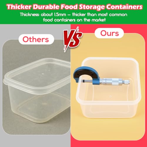 62PCS Thicker Food Storage Containers with Lids Airtight Leakproof, BPA Free Plastic Kitchen Food Storage Containers, Stackable Reusable Meal Prep Food Containers with Lids, Freezer Microwave Safe - size: 476oz-31 Pack