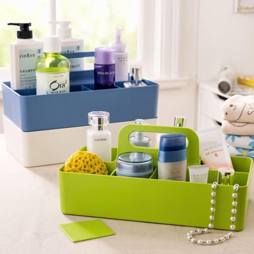 Portable Bath caddy for baby, Bathroom Makeup organizer Countertop with Handle,Skincare Organizer Caddy for Vanity,Storage Box with Handle,Large Cosmetic Display case for Dresser - color: M1-Green