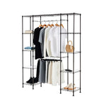 Amazon Basics Expandable Metal Hanging Closet Organizer and Storage Rack Wardrobe with Shelves, 57-80''L x 14''W x 72''H, Bronze - color: Bronze